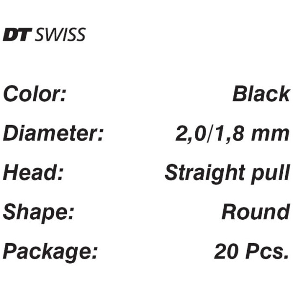 DT SWISS Spokes DT Competition Black Round 1 stk