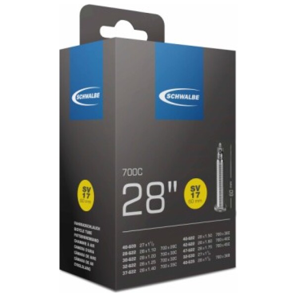 Slange Schwalbe 700x28-45C Schwalbe SV17L æske FV60 org.nr.10429363(28/47-622/635)